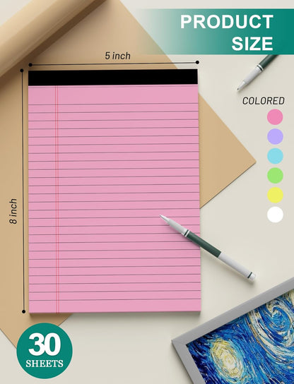 12 Pack 5×8 Legal Pads – Colorful Notes for Everyday Ideas